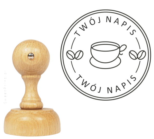 Personalizowany stempel z motywem kawy - SweetPrint.pl