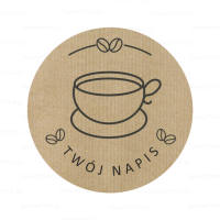 Personalizowane Naklejki kraft  KAWA