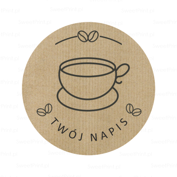 Personalizowane naklejki kraft z motywem kawy - dla kawiarni - SweetPrint.pl