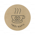 Personalizowane Naklejki kraft  KAWA - naklejki dla kawiarni - SweetPrint.pl