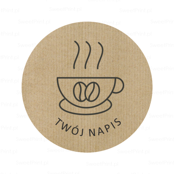 Personalizowane Naklejki kraft  KAWA - naklejki dla kawiarni - SweetPrint.pl