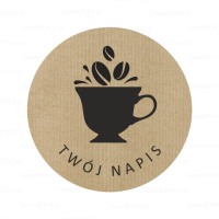Personalizowane naklejki kraft  KAWA 