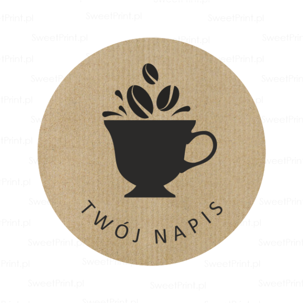 Personalizowane naklejki eko / kraft - naklejki dla kawiarni - SweetPrint.pl