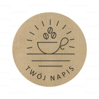 Personalizowane naklejki kraft  KAWA