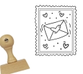 Drewniany stempel z miłosnym znaczkiem - pieczątka walentynkowa - SweetPrint.pl