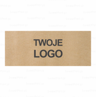 Naklejki z logo - prostokątne "EKO" z papieru kraft 10x4 cm