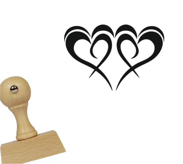 Drewniany stempel z serduszkami - SweetPrint.pl