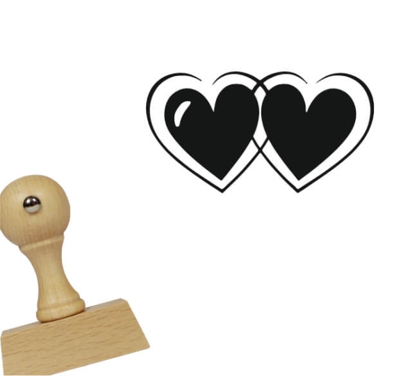 Drewniany stempel z serduszkami - SweetPrint.pl