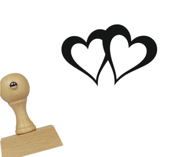 Drewniany stempel z serduszkami - SweetPrint.pl