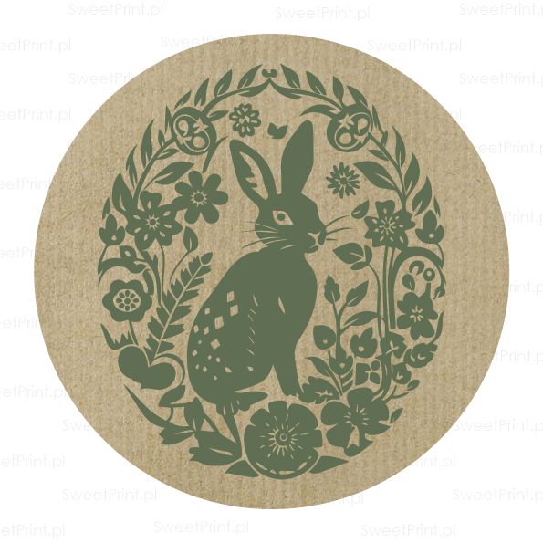 Wielkanocne naklejki z zającem - SweetPrint.pl