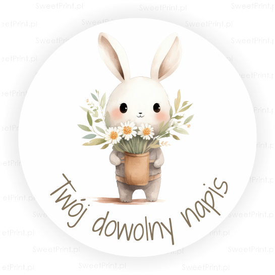 Personalizowane naklejki z zajączkiem - SweetPrint.pl