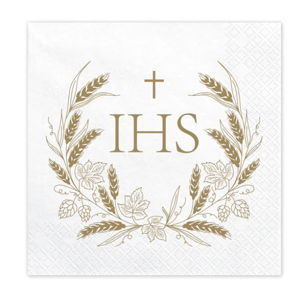 Papierowe serwetki z napisem IHS - SweetPrint.pl