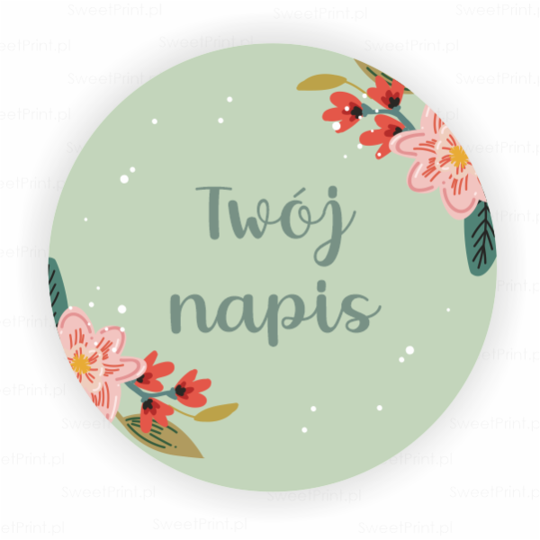 Personalizowane naklejki z kwiatowym motywem - SweetPrint.pl