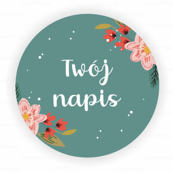 Personalizowane naklejki z kwiatowym motywem - SweetPrint.pl