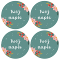 Personalizowane naklejki z kwiatowym motywem - SweetPrint.pl
