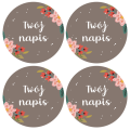 Personalizowane naklejki z kwiatowym motywem - SweetPrint.pl