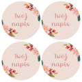 Personalizowane naklejki z kwiatowym motywem - SweetPrint.pl