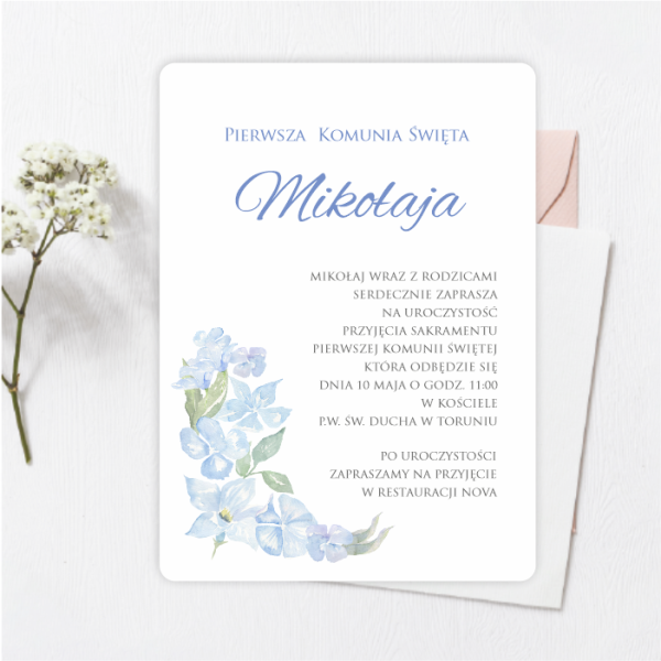 Zaproszenie na Pierwszą Komunię - SweetPrint.pl