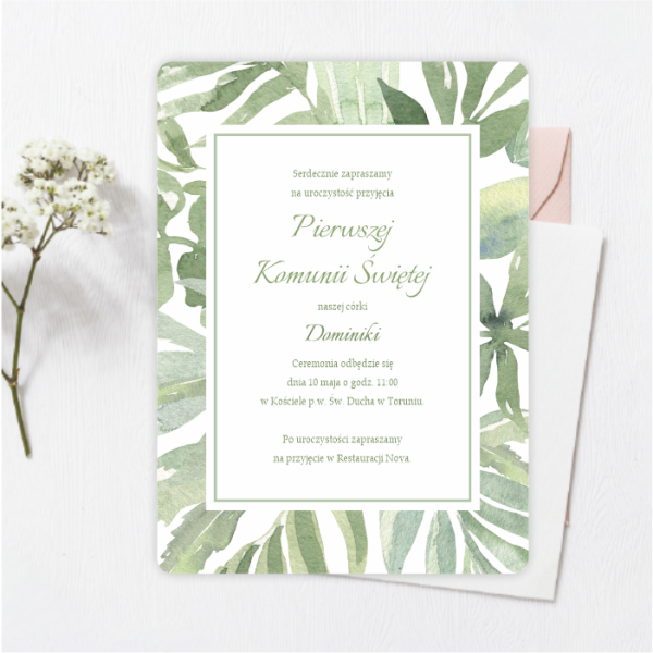 Stylowe zaproszenie na Pierwszą Komunię - SweetPrint.pl