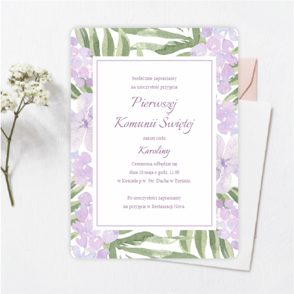 Zaproszenie na Pierwszą Komunię - SweetPrint.pl