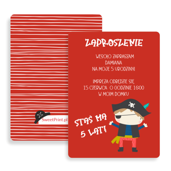 Personalizowane zaproszenia dla dzieci - SweetPrint.pl