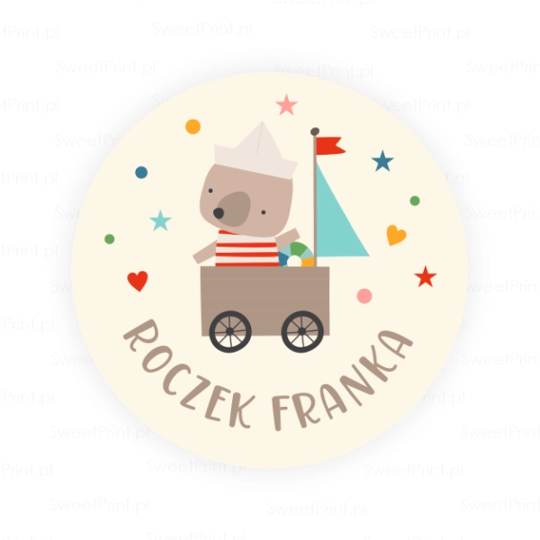 Personalizowane naklejki z misiem - SweetPrint.pl
