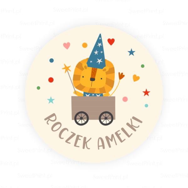 Personalizowane naklejki z lwem - SweetPrint.pl