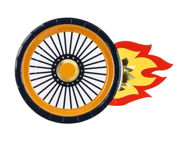 Papierowe talerzyki z kołem samochodowym - SweetPrint.pl