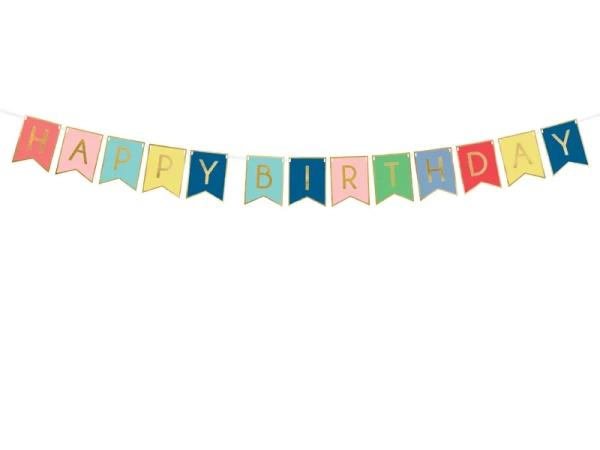 Baner z napisem HAPPY BIRTHDAY  - SweetPrint.pl