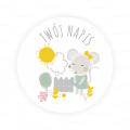 personalizowane naklejki  - myszka w ogrodzie - SweetPrint.pl