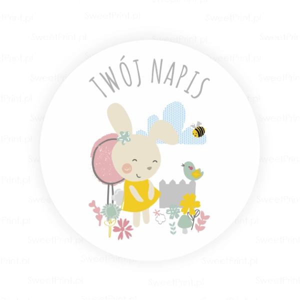 personalizowane naklejki z króliczkiem - SweetPrint.pl