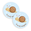 Personalizowane naklejki ze ślimaczkiem - SweetPrint.pl