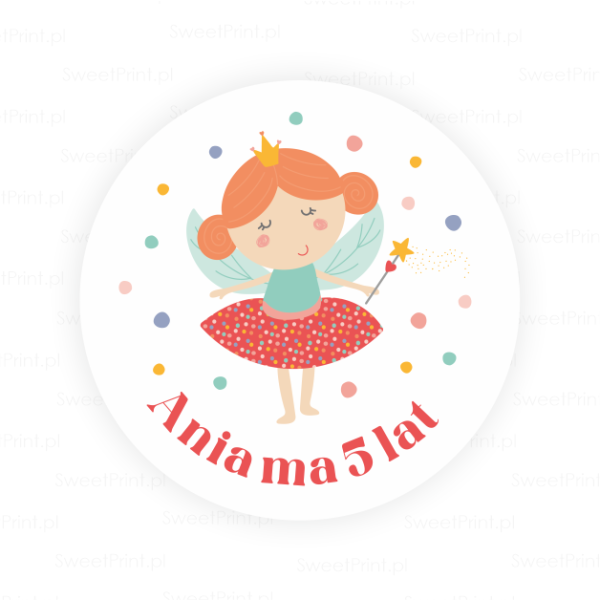 Personalizowane naklejki z wróżką - SweetPrint.pl