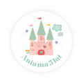 Personalizowane naklejki z zamkiem wróżki - SweetPrint.pl