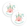 Personalizowane naklejki z zamkiem wróżki - SweetPrint.pl