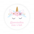 Personalizowane naklejki z jednorożcem - SweetPrint.pl