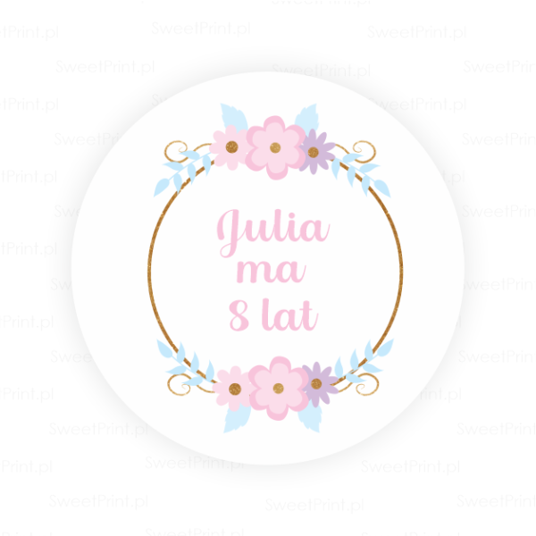Personalizowane naklejki z kwiatami - SweetPrint.pl