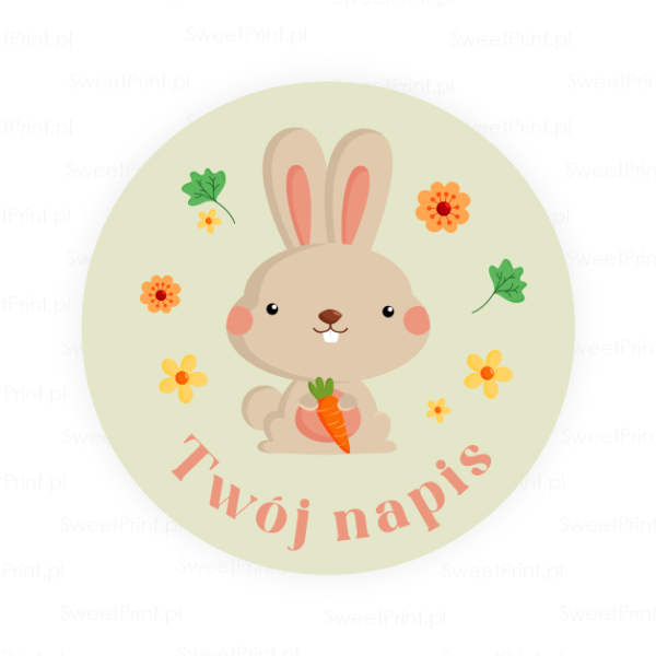 Personalizowane naklejki z króliczkiem - SweetPrint.pl