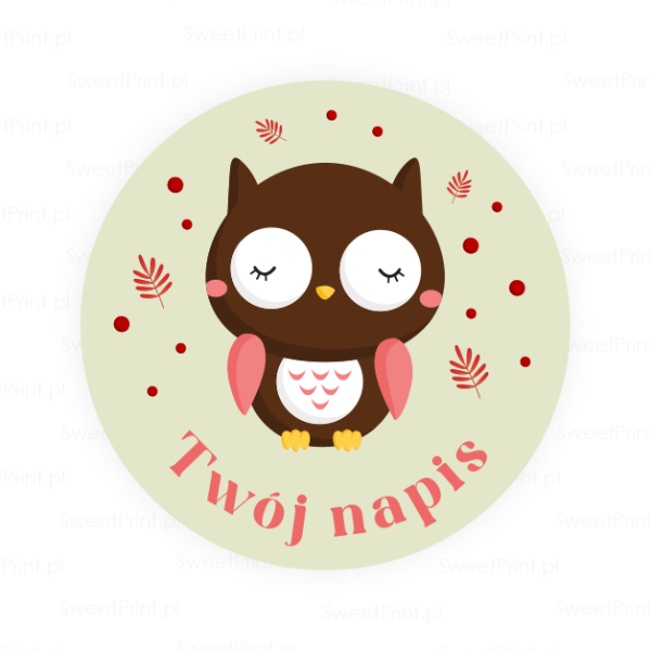 Personalizowane naklejki z sową - SweetPrint.pl