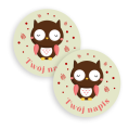 Personalizowane naklejki z sową - SweetPrint.pl