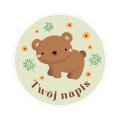 Personalizowane naklejki z misiem - SweetPrint.pl