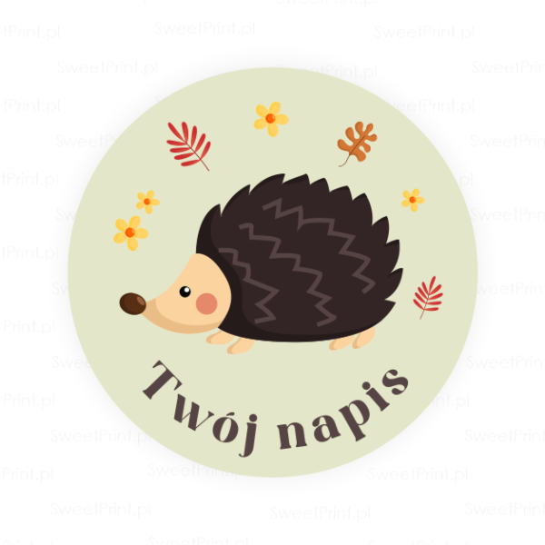 Personalizowane naklejki z jeżykiem - SweetPrint.pl