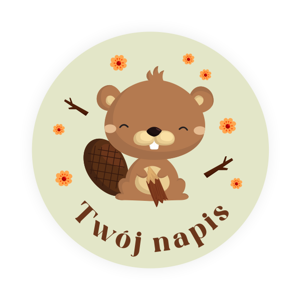 Personalizowane naklejki z bobrem - SweetPrint.pl