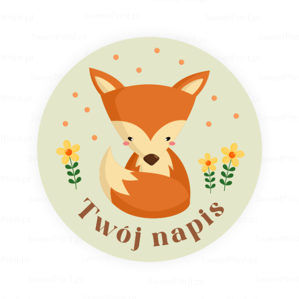 Personalizowane naklejki z liskiem - SweetPrint.pl
