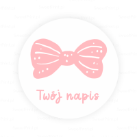 Personalizowane naklejki dla dzieci KOKARDKA RÓŻOWA