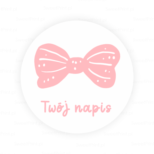 Personalizowane naklejki z kokardką - SweetPrint.pl