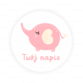 Personalizowane naklejki ze słonikiem - SweetPrint.pl