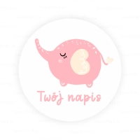 Personalizowane naklejki dla dzieci SŁONIK RÓŻOWY