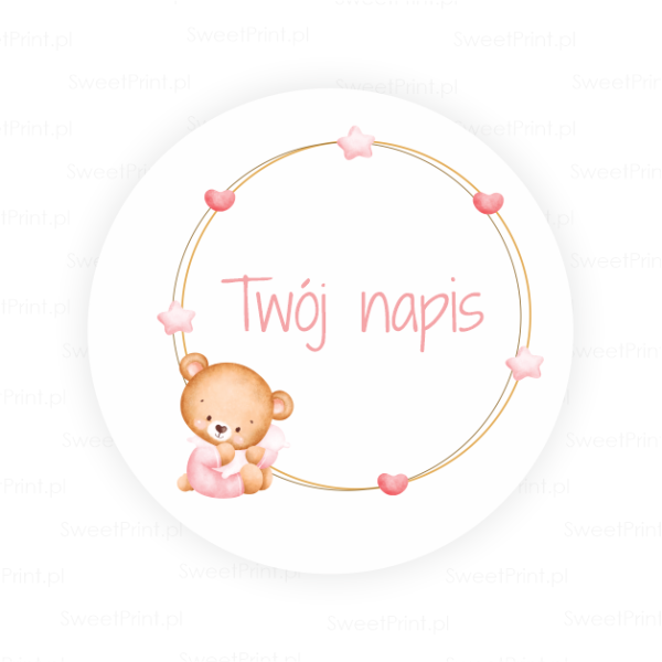 Personalizowane naklejki z misiem - SweetPrint.pl