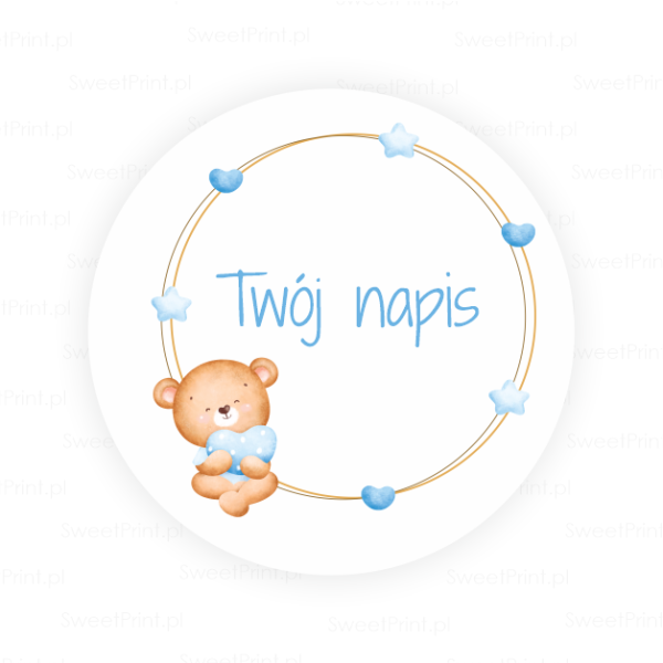 Personalizowane naklejki z misiem - SweetPrint.pl